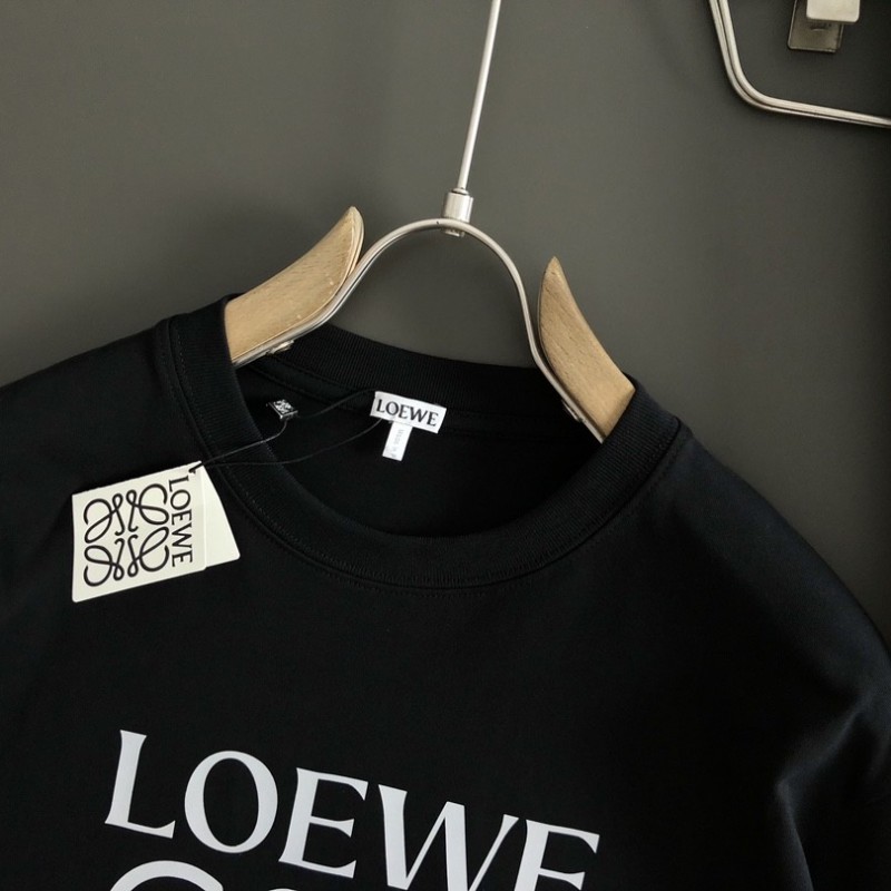 L0ew* Black reflective process printing T-shirt
