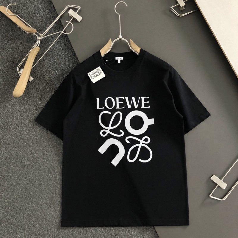 L0ew* Black reflective process printing T-shirt