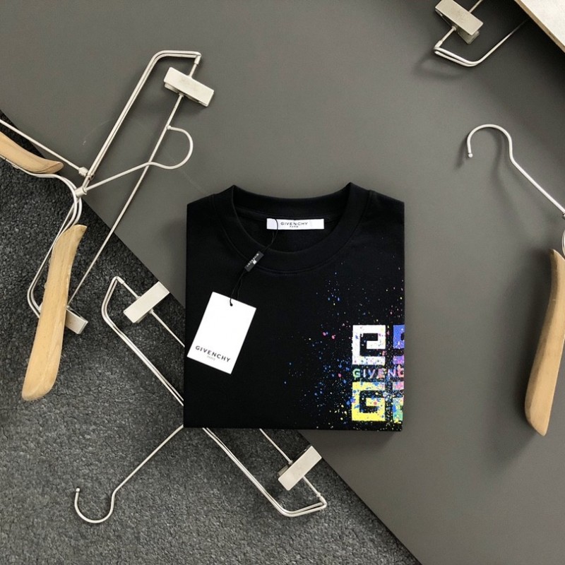 Givenchy Hand-painted colored splash-ink letters t-shirt