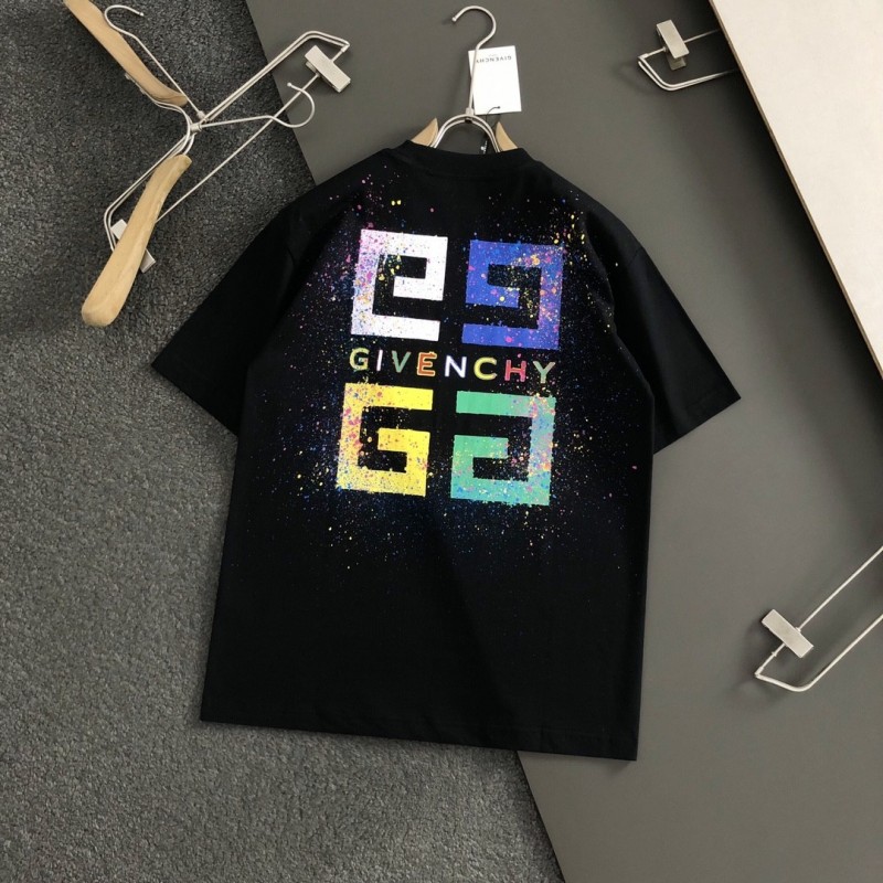 Givenchy Hand-painted colored splash-ink letters t-shirt