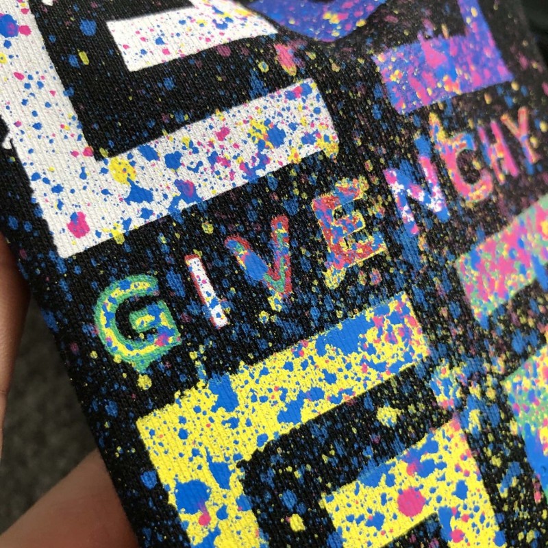 Givenchy Hand-painted colored splash-ink letters t-shirt