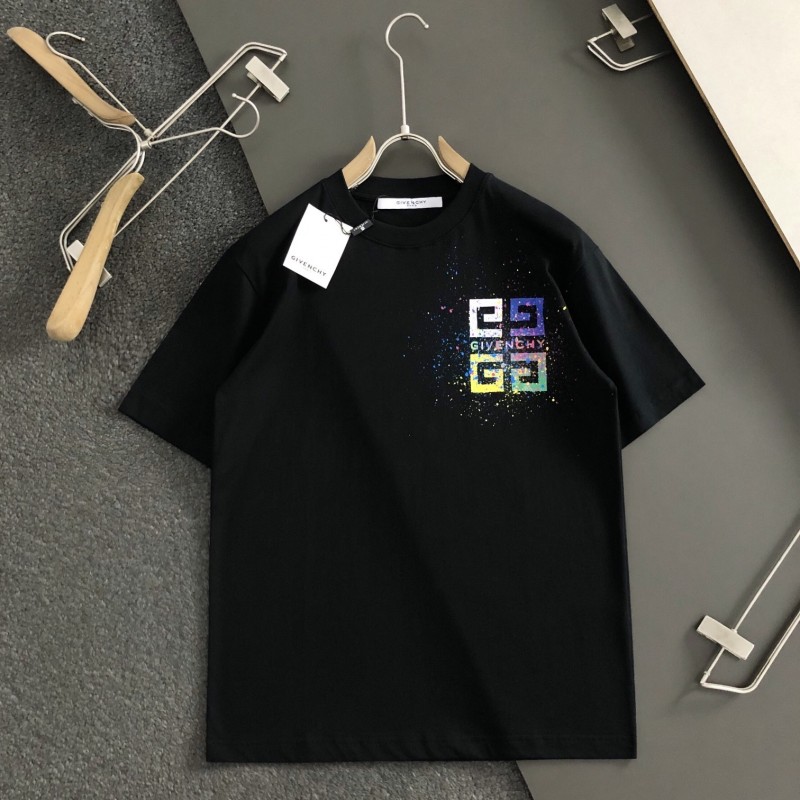 Givenchy Hand-painted colored splash-ink letters t-shirt