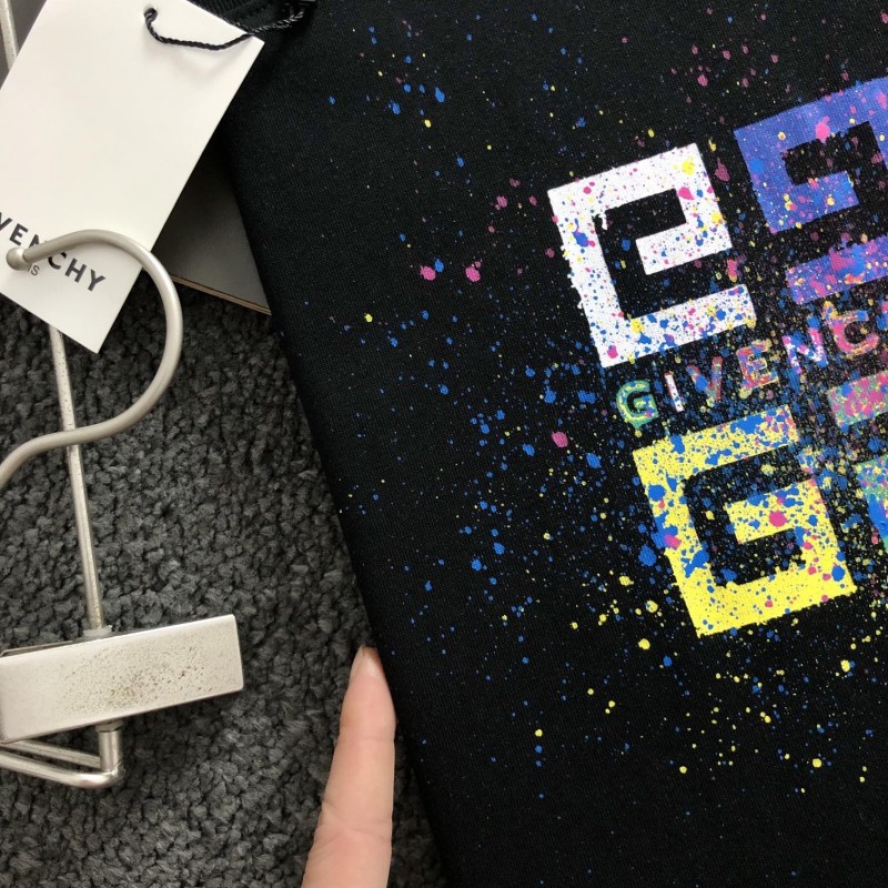 Givenchy Hand-painted colored splash-ink letters t-shirt