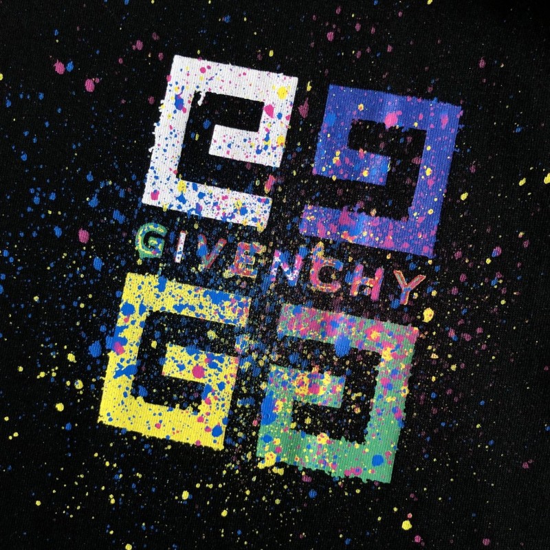 Givenchy Hand-painted colored splash-ink letters t-shirt