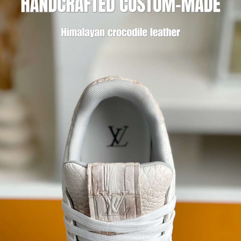 【Handmade Custom】L0*is V*t0n Himalayan Crocodile Leather Trainer Sneakers