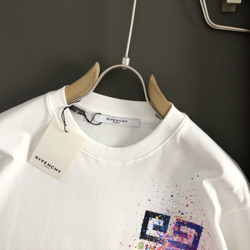 Givenchy Hand-painted colored splash-ink letters t-shirt
