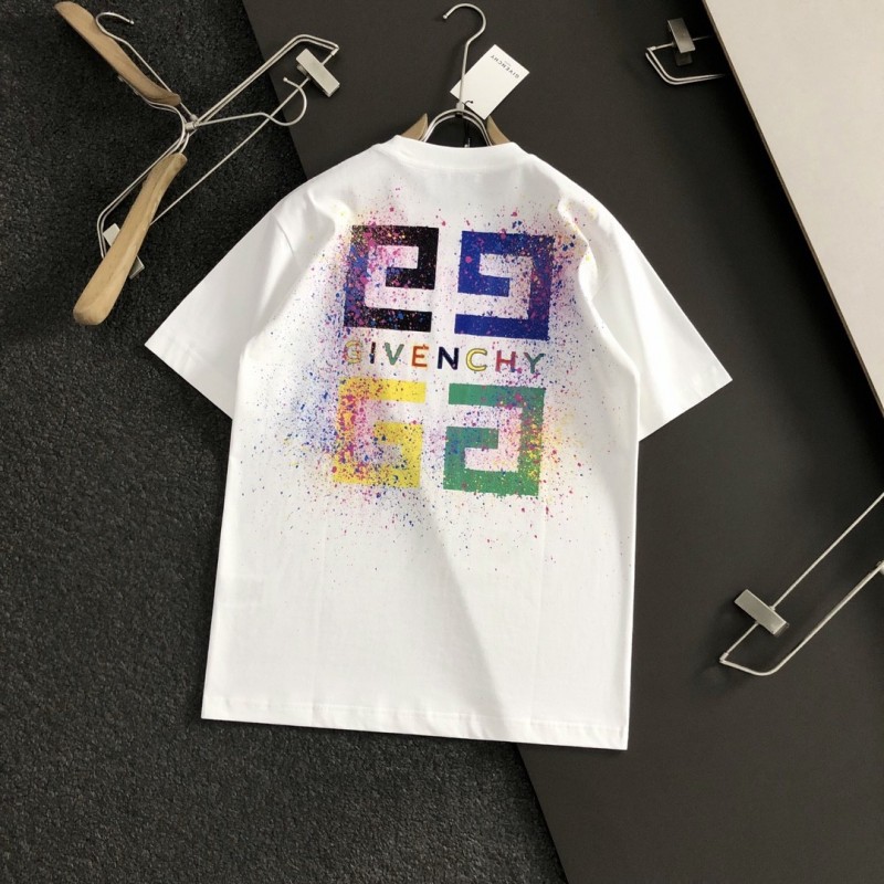 Givenchy Hand-painted colored splash-ink letters t-shirt