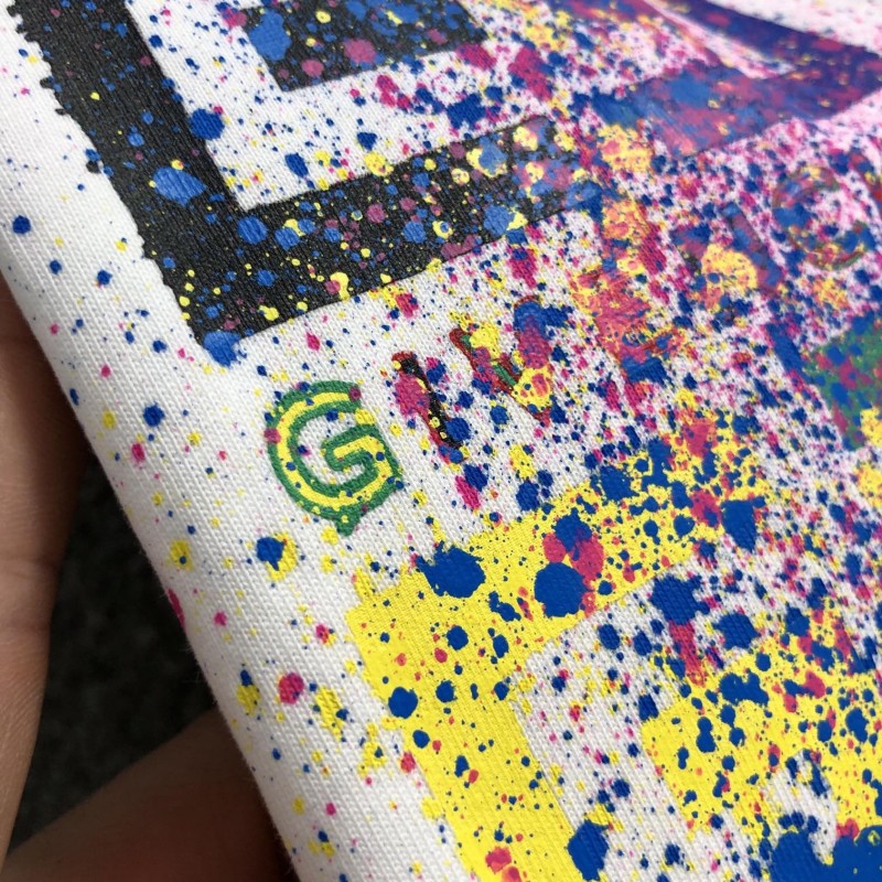 Givenchy Hand-painted colored splash-ink letters t-shirt