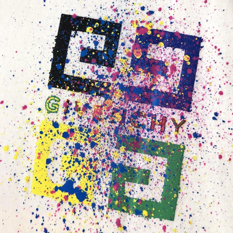 Givenchy Hand-painted colored splash-ink letters t-shirt