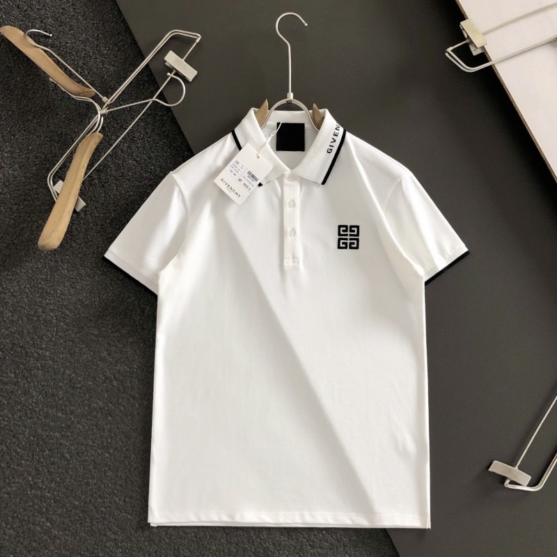 Givenchy Monochrome embroidered polo shirt with lapel